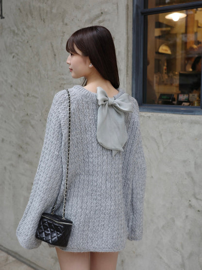 レースリボンルーズラメニット