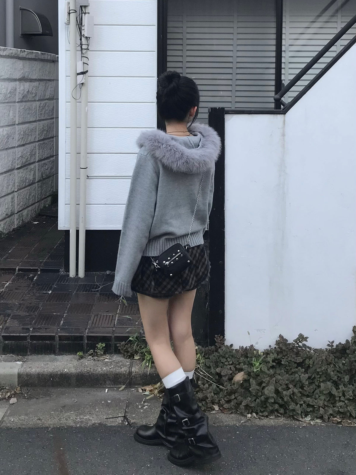 ファータッチフーディーダブルジップニット