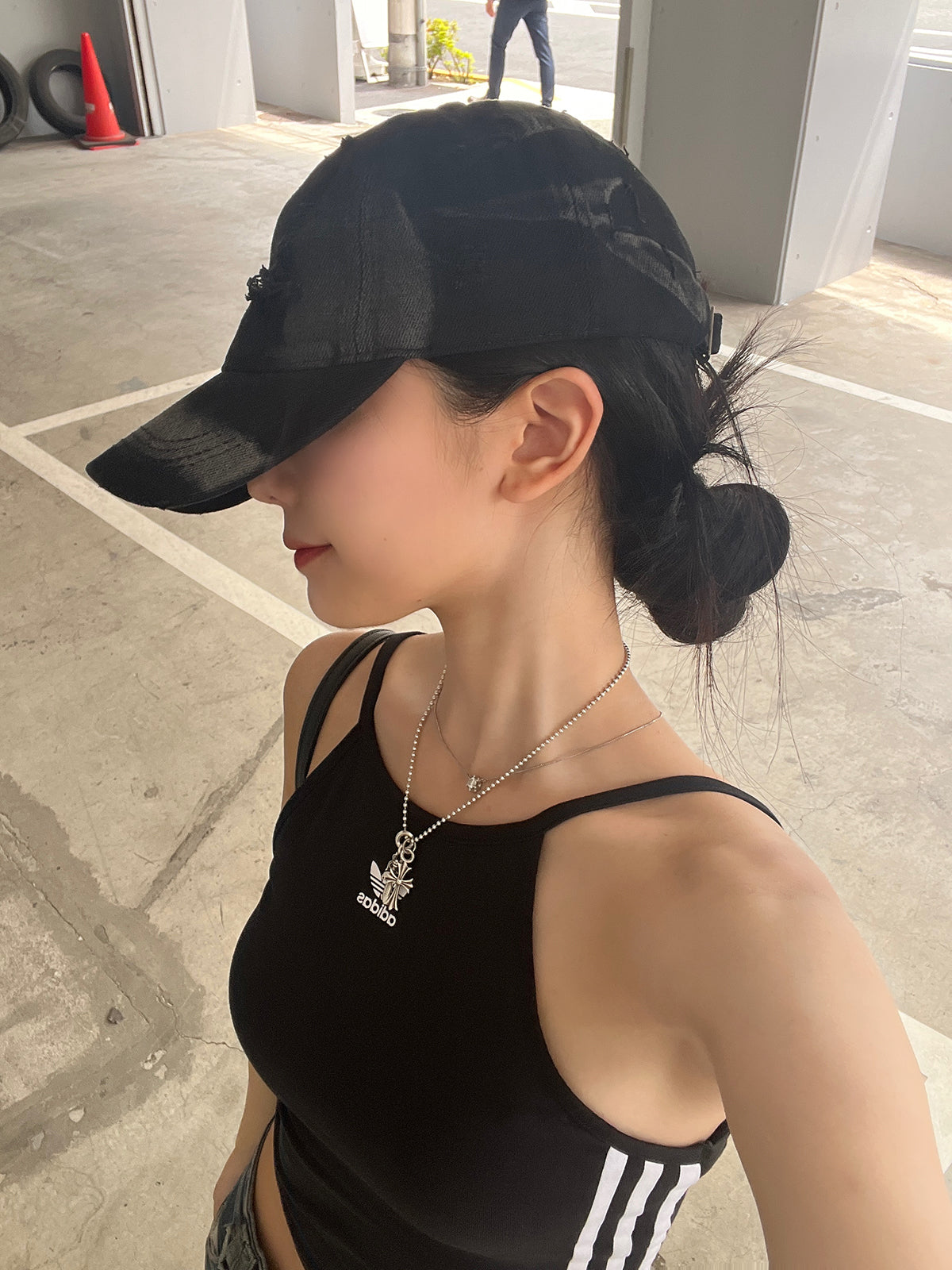 Vintage-like distressed cap