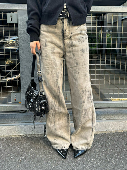 グレーウォッシュデニムパンツ