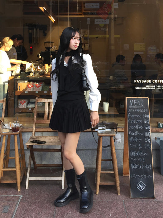 スイッチングプリーツミニスカート