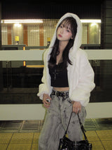 ファータッチフーディーブルゾン - ホワイト