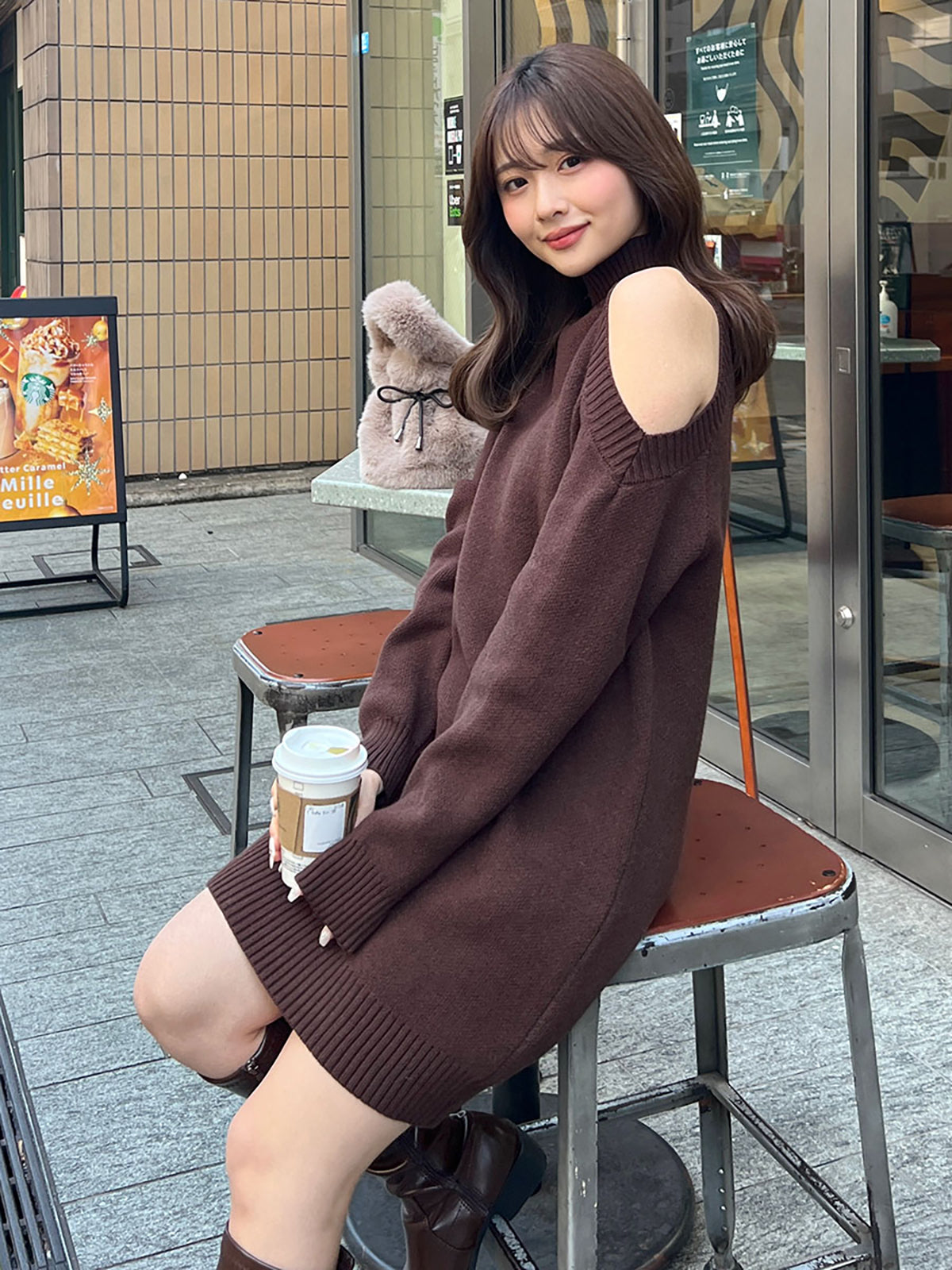 Open shoulder mini dress