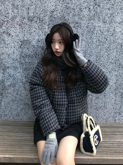 チェックパデッドボリュームブルゾン