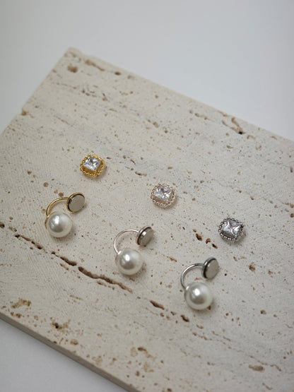 2wayツイストビジューマグネットピアス