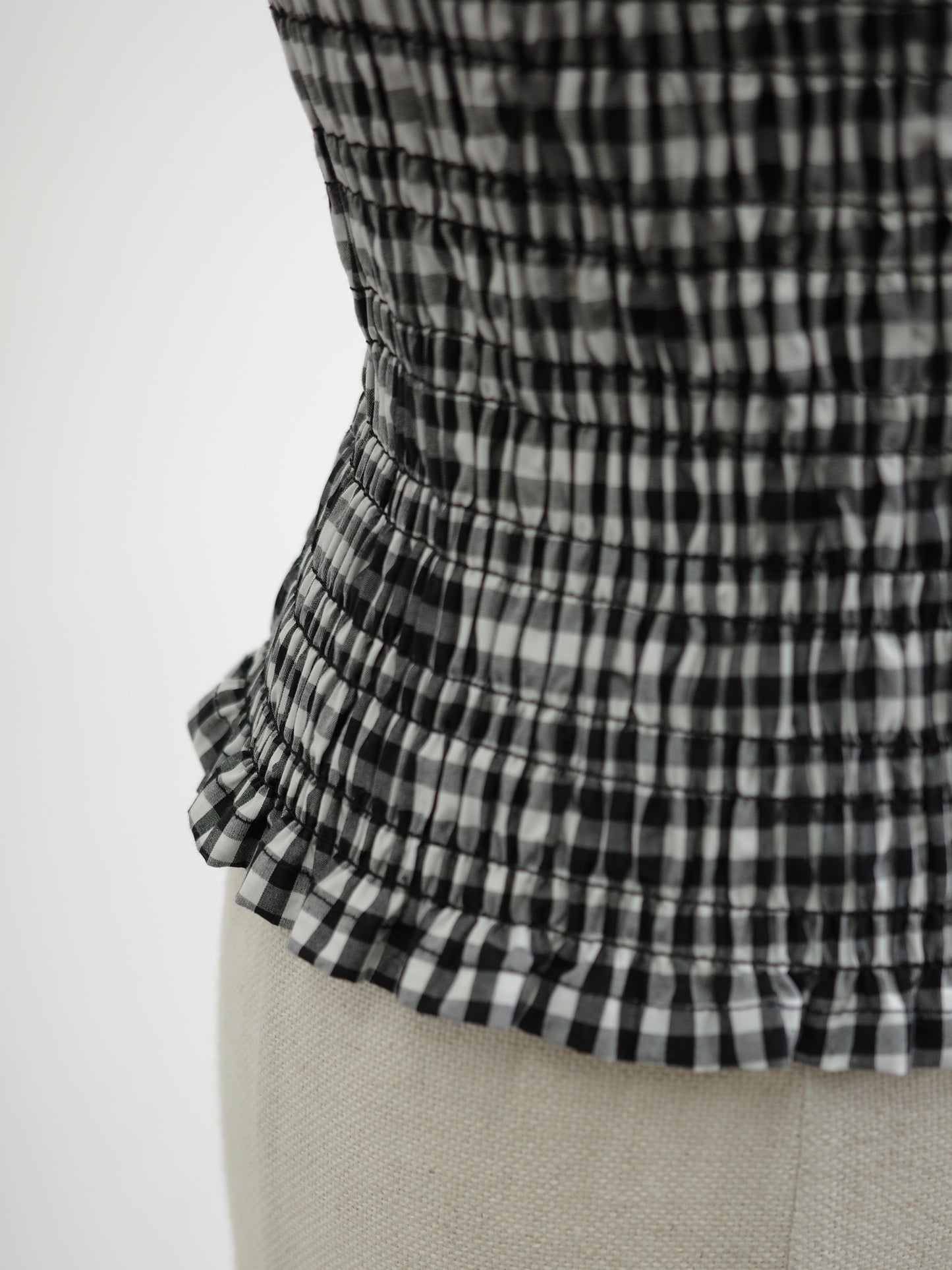 GINGHAM FRILL TOP