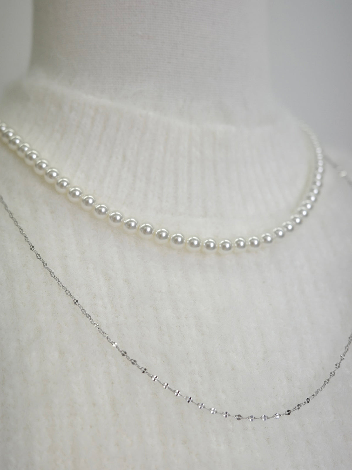 レイヤードパールネックレス